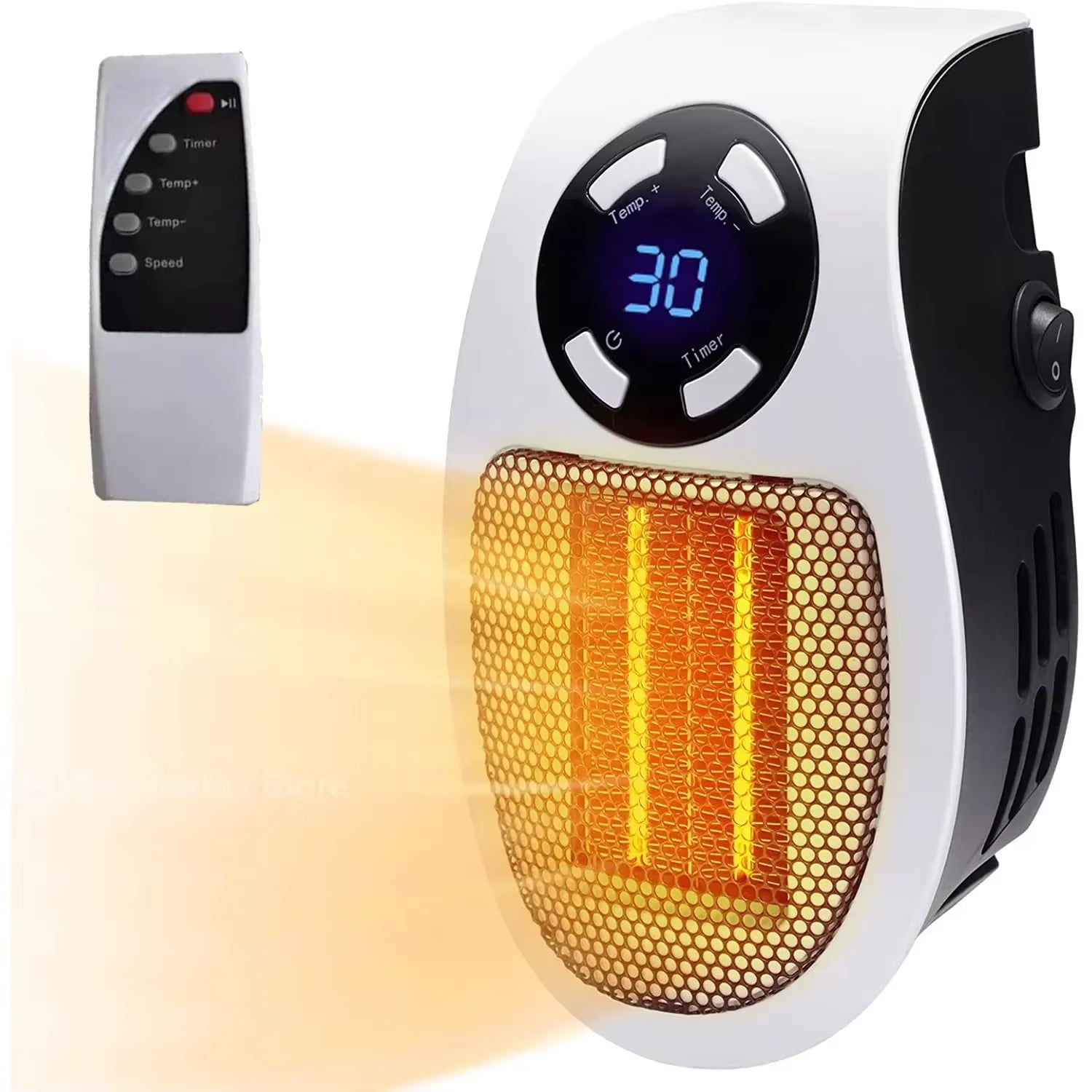 Portable 500W Heater Electric Heater Intelligent Time Control Plug in Wall Room Heater Home Appliance Heating Warmer Machine